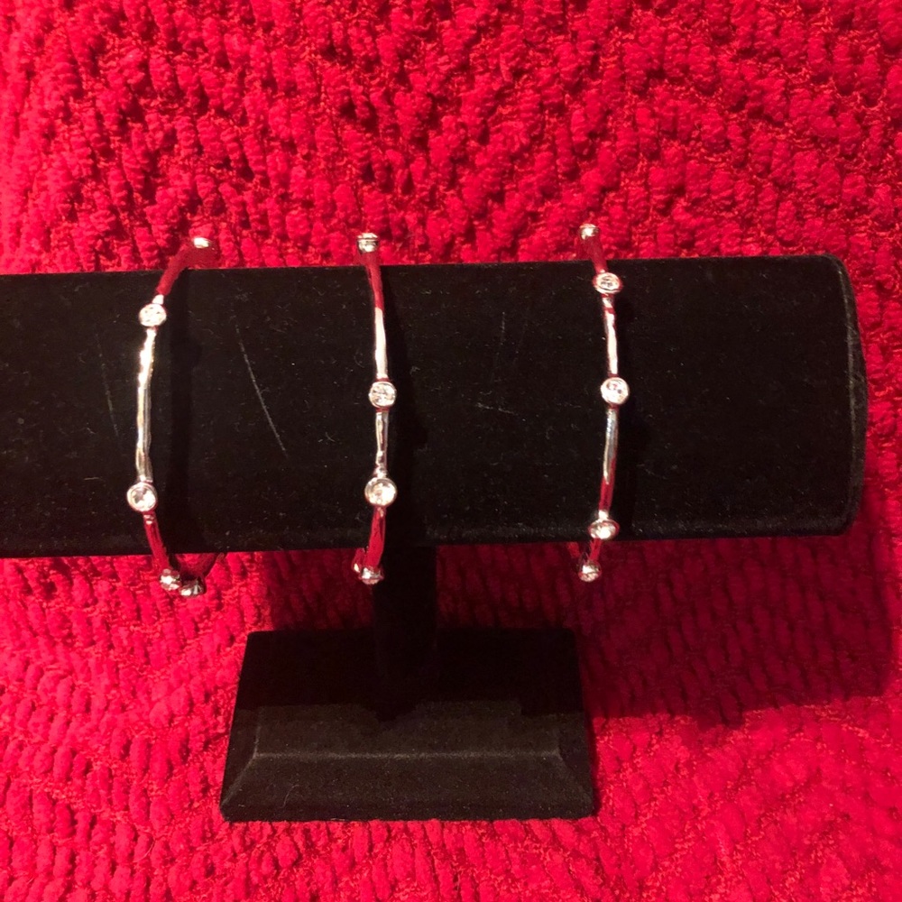 Set of 3 Crystal Bezel Bangles